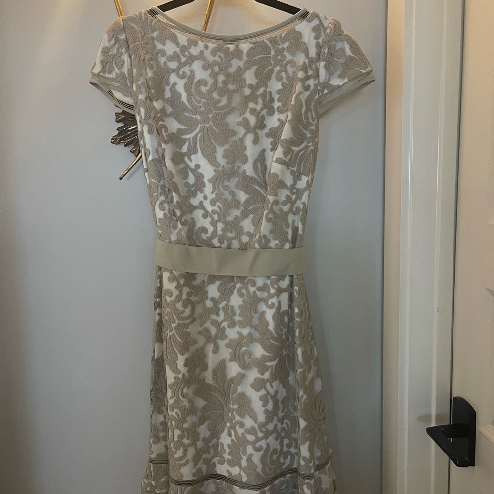 Elegant Beige Lace Dress